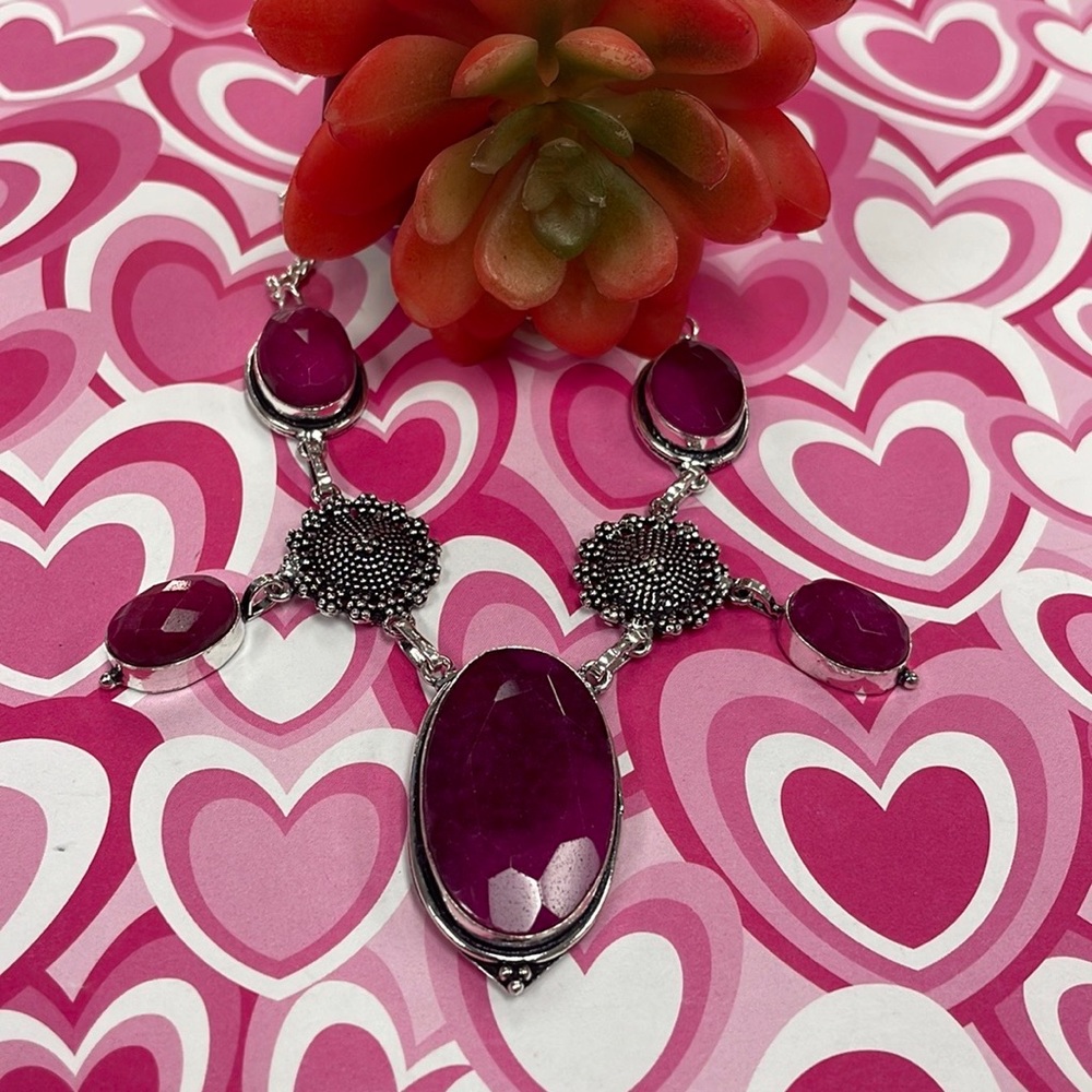 Silver Ruby Necklace - image 2